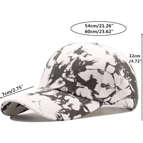 New Fashion 3D Flower Printed Baseball Caps Womens Outdoor Travel Sunhat Adult Tie-Dyed Adjustable Polyester Casual Sports Hats