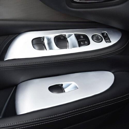 For Nissan Murano 2015 2016 2017 2018 2019 ABS Matte Car Door Window glass Lift Control Switch Panel cover trim accessories 4pcs