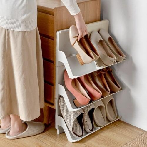 Diy High-Heeled Shoe Rack Multi-Layer Assembly Vertical Practical Dust-Proof Plastic Shoe Storage Shelf Independent Assortment