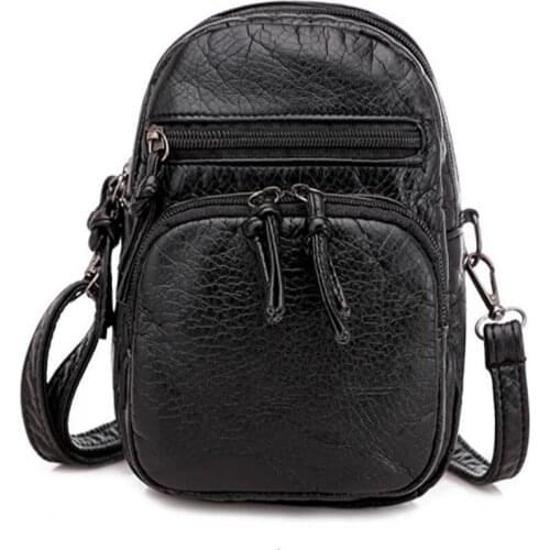 Single Shoulder Bag Retro Fashion Multi-Layer Large Capacity Portable Trend Mobile Phone Satchel Pu Personality New Type Of Satc