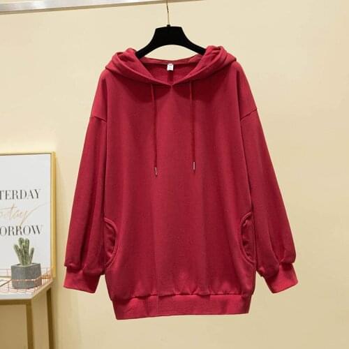 175Kg Plus size womens spring autumn new hooded sweatshirt bust 170cm 6XL 7XL 8XL 9XL 10XL 11XL loose long sleeve coat 2 colors
