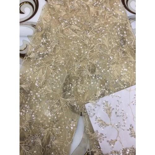 Stock 5yards/bag Picture color ST54# good quality sequin tulle mesh lace fabric for bridal wedding dress/sawing Free shipping