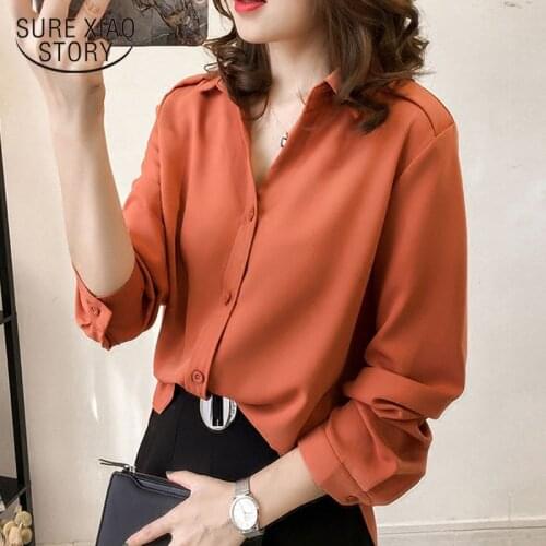 Women Blouses 2021 Fashion Women Shirts Long Sleeve Chiffon Loose Feminine Blusas Clothes Office Lady Blouse Plus Size 1689 50