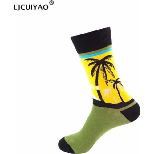 LJCUIYAO 1 Pair Women Socks Cartoon Flower Diamond Pattern Funny Casual Female Cotton Hosiery Streetwear Harajuku High Quality