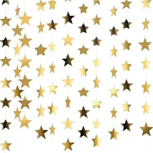 105 Ft Glitter Star Paper Garland Banner Hanging Decoration of Congrats Grad Wedding Birthday Festival Party Decoration