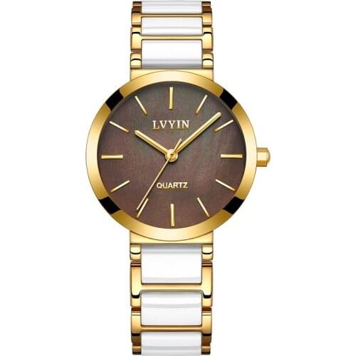 2021 Fashion Ceramic Watch Women Lady Wristwatch Waterproof Wristwatches Casual Colorful Gold Watches Quartz Elegant Watch