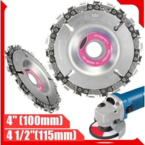 4 In Angle Grinder Chainsaw Disc 22-Teeth Steel Chainsaw Blade Wood Carving Disc for4 or 4-1/2 Angle Grinders