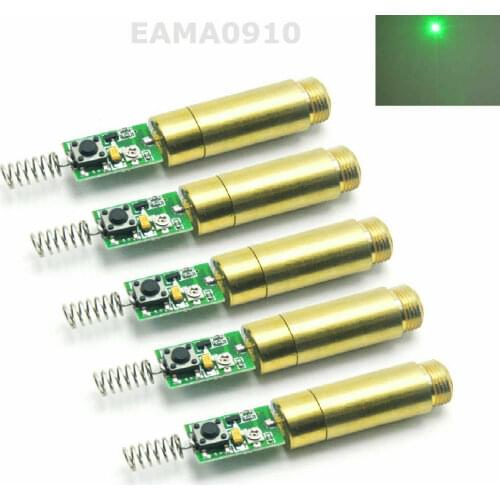 5pcs INDUSTRIAL/LAB 3VDC 532nm 5mW Green Laser Dot Diode Module w/ Driver Board
