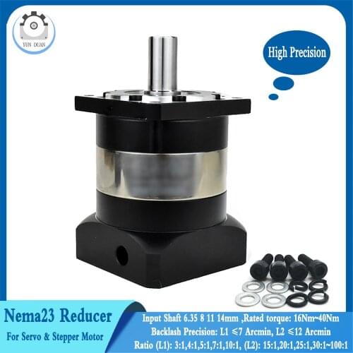 57mm Nema23 Gearbox Ratio 3/1 5/1~100/1 for 60mm 200W 400W Servo Motor Planetary Reducer Reducetion Nema23 Stepper Motor Cnc Kit
