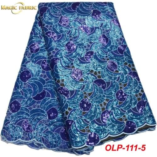 African organza fabric 2019 double organza lace fabric Sequins Swiss voile lace wedding African Dress fabric BK007