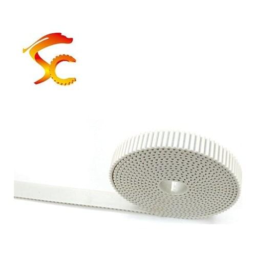 Free shipping 50Meters HTD5M timing belt Width 15mm 5M-15mm Color White Polyurethane with steel wire core HTD5M Open belt PU 5M