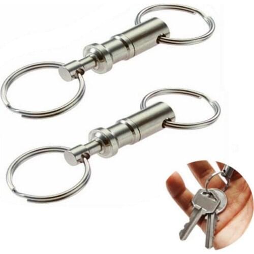 Quick Release Key Ring Detachable Buckle Double Ring Keychain Outdoor Keyring Split Rings Keyring Split Hand Rings