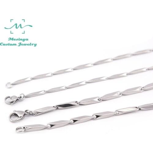 10pcs girls boys 20 '' 2mm and 32'' 3mm width 316L Stainless steel shiny chain necklace for pendant