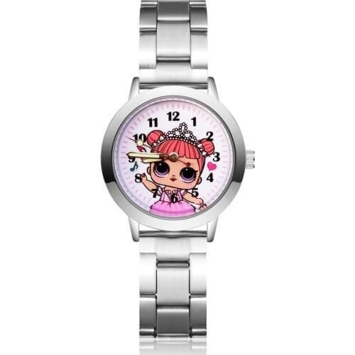 Cute Cartoon pretty girl style Childrens Watches Kids Student Girls boys Quartz Metal steel Wrist Watch JA95