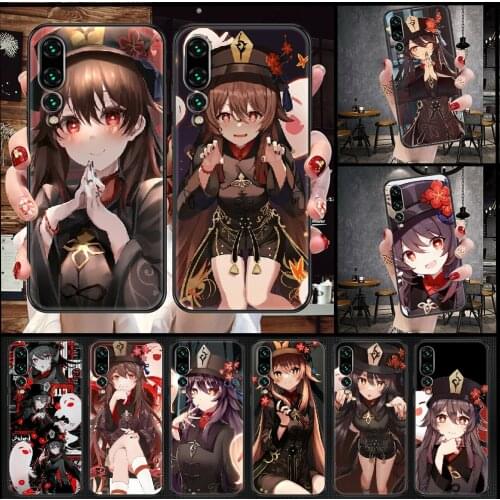 Genshin Impact hutao Phone case For Huawei P Mate P10 P20 P30 P40 10 20 Smart Z Pro Lite 2019 black fashion cell cover silicone