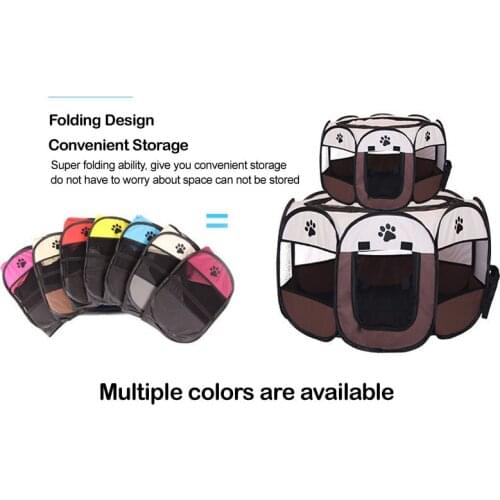Foldable Pet Dog Playpen Houses for Dog Cat Outdoor Portable Tent Kennels Puppy Cat Octagon Fences Dog Crate Delivery Room Cage