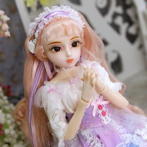DQ bjd 45cm Diary Queen 1/4 bjd clothes shoes headdress handsets, joint body white skin Western style pink hair, Teresa