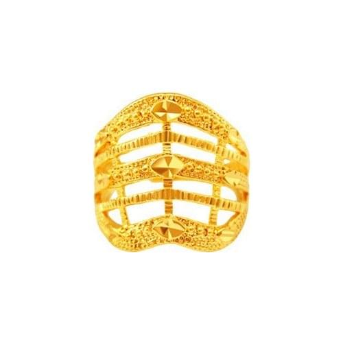 DrBonham large 23*20mm cocktail Rings Women 24KGF Gold Filled party hollow Ring alliance 24K30