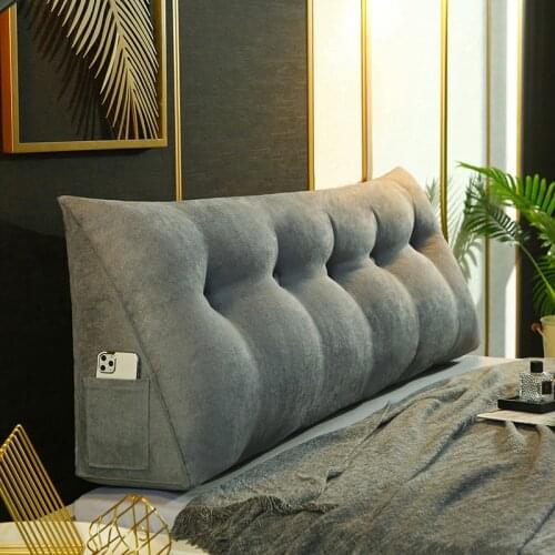 Flannel solid color twin queen king full size big long reading pillow cushion backrest cushion large waist pillow for bed sofa