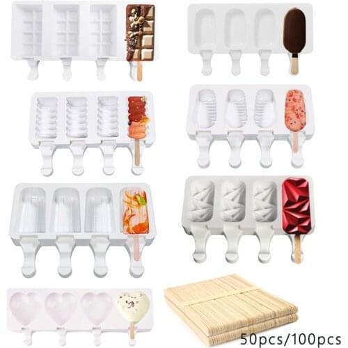 Silicone Popsicle Mold Ice Cream Mould Summer DIY Homemade Ice Cube Tray Ice Pop Block Freezer Fruit Juice Dessert Maker Tool