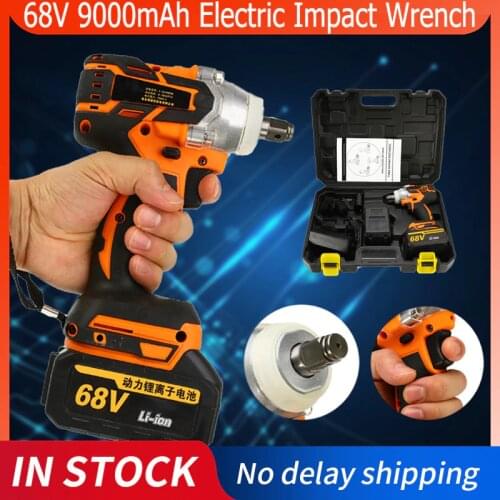 68V 9000mAh 320N.m Cordless Lithium-Ion Electric Impact Wrench Brushless Motor 2 Battery With Charge Power Tools