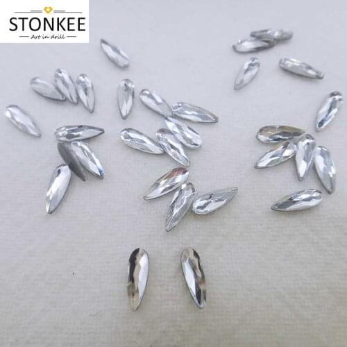 Hot fix stone Raindrop shaped Rhinestone crystal&AB