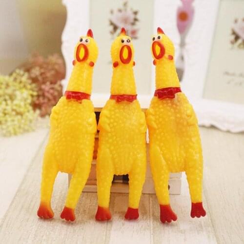 Pet Dog Toys Screaming Chicken Squeak Super Durable Squeaky Yellow Rubber Chicken Sound Pets Chew Toy For Dogs Puppy Dog Product