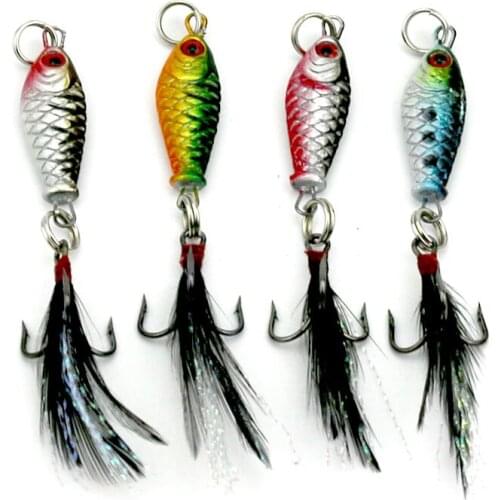 4pcs Isca Artificial Metal Jigging Fishing Lure 2.5cm 6.4g Mini Spoon Swimbait Laser Fishing Lures Fishing Tackle Accessories