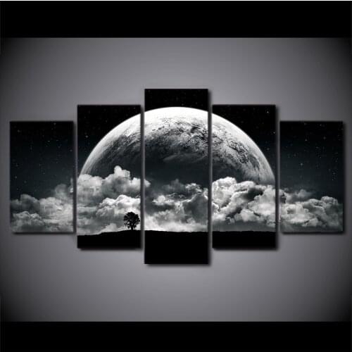Pictures Home Decoration Modern Wall Art Posters Framework 5 Panel Planet Landscape Living Room HD Cuadros Printed Painting