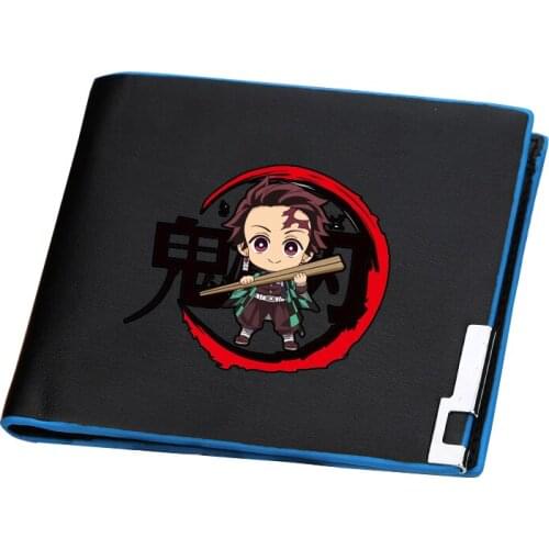 Kimetsu no Yaiba Demon Slayer Anime Money Bags Pu Leather Short Wallets Kawaii Coins Purses Cartoon Nezuko ID Card Holder