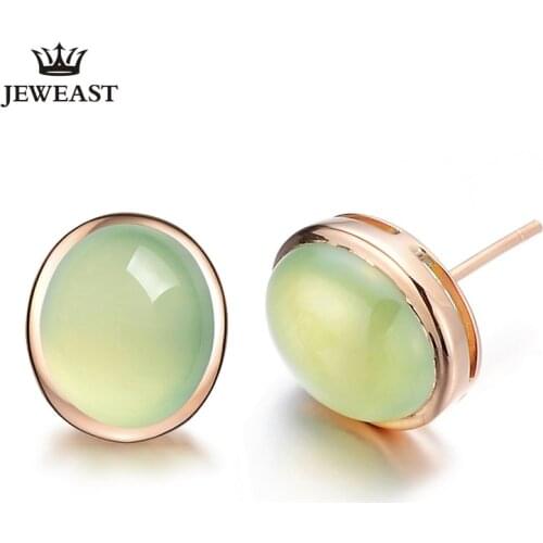 LSZB Natural grape stone 18K Pure Gold Earring Real AU 750 Solid Gold Earrings Diamond Trendy Fine Jewelry Hot Sell New 2020