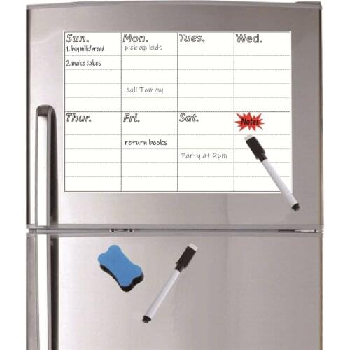A4 Size Magnetic Dry clean Weekly Planner for Fridge Magnets Whiteboard Organizer Sheet To Do List Notepad Daily Schedule Marker