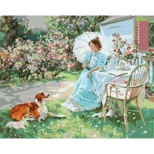 DRAWJOY Framed Picture DIY Painting By Numbers Home Decor For Living Room DIY Canvas Oil Painting Wall Art 40*50cm