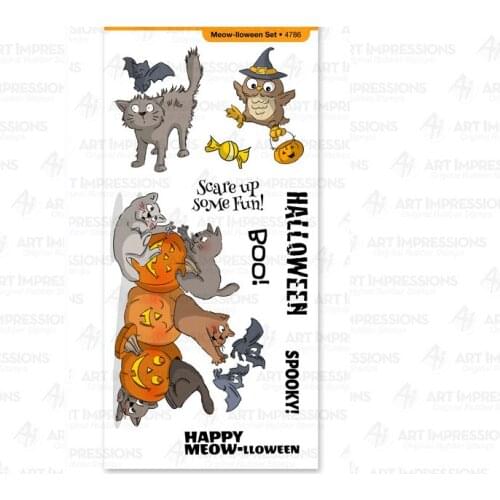 Meow Halloween Set Clear Stamps Scrapbooking Stencil For Decor Embossing Stamp DIY Greeting Card Album Handmade 2021 Party Decor