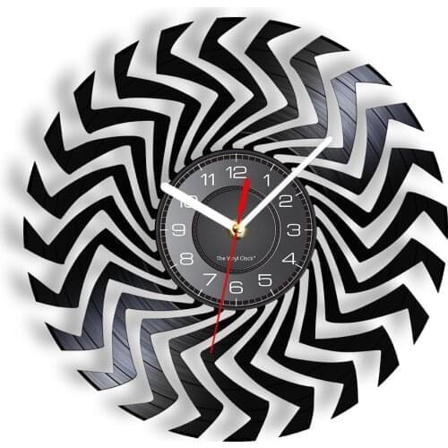 Radiating Irregular Shape Laser Cut Longplay Wall Clock Abstract Geometric Circular Element Retro Vinyl Album Record Wall Clock