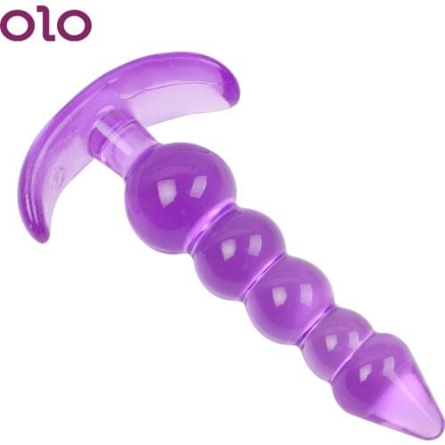 OLO Silicone Jelly Anal Plug Anal Beads Butt Plug Prostate Massager G-spot Adult Sex Toys For Woman Men Gay
