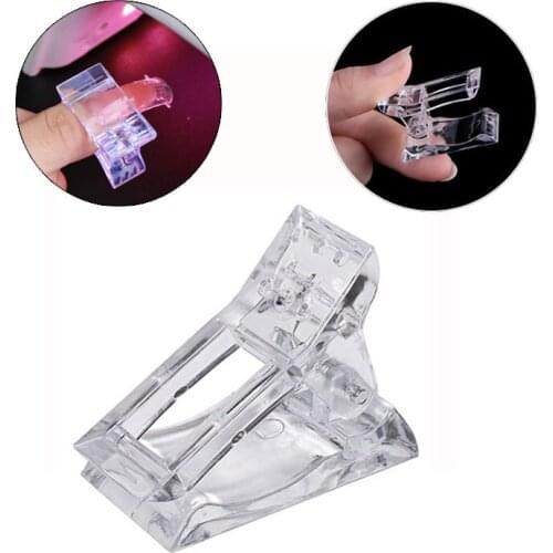 Portable Nail Tips Clip Quick Building UV Gel Builder Assistant Tool DIY Manicure Plastic Extension Clamp