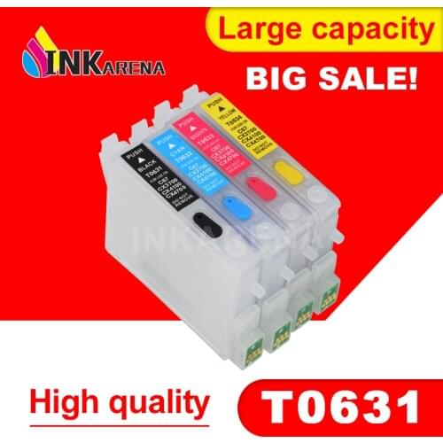 Empty T0631 Refillable Ink Cartridge For Epson Stylus C67 C87 C87PE CX4100 CX4700 CX3700 Inkjet Printer With Auto Reset Chip