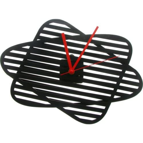 Sophie Adjustable Wall Clock Overlapping Surfaces Abstract Wooden Decor Black Rustic Wall Clock Minimalist Modern Clock Watch