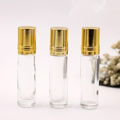 8ml 5/10/20pcs Glass Essential Oil Roller Bottles with Glass Roller Balls Aromatherapy Perfumes Lip Balms Roll On Bottles