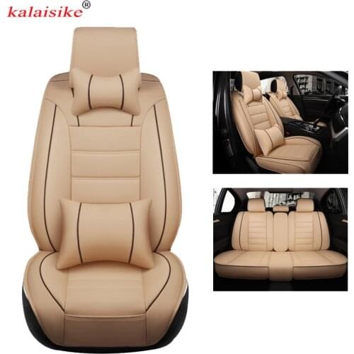 Kalaisike leather universal car seat covers for Peugeot 407 4008 307 206 2008 508 308 5008 3008 607 408 301 auto styling