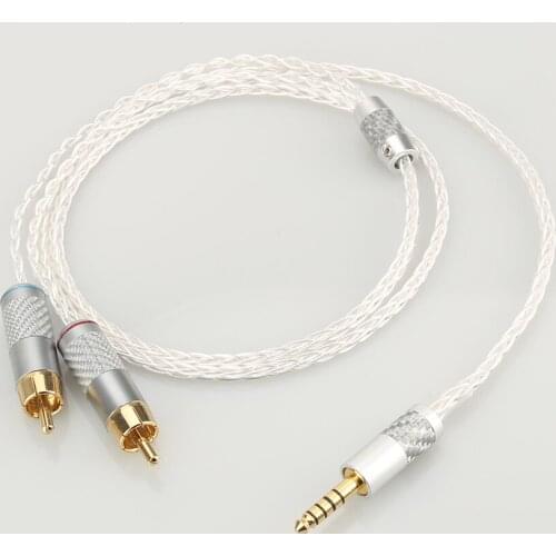 High quality HIFI 4.4mm to 2 RCA Audio Cable For Sony WM1A/1Z PHA-1A/2A Z1R 4.4mm Upgrade Cable
