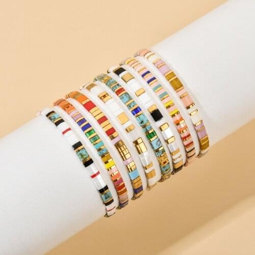 ZMZY Random Mixed Color Boho Tila Beads Miyuki Bracelet For Women Pulseiras Femme Friendship Gift Jewellery More Than 1000 Color