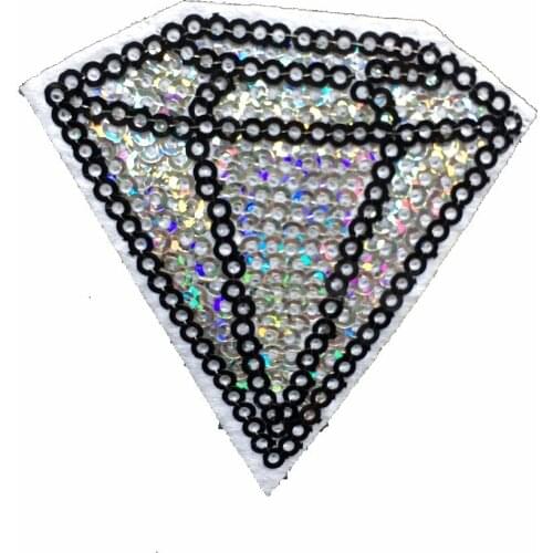 10pcs/lot Small Sequins Diamond Patches for Clothes DIY Garment Accessory Iron on Paillettes Appliques Sequined Patch 5.1x5.1cm