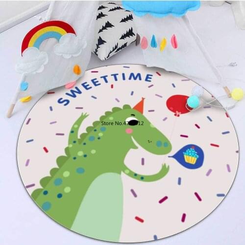 150cm Modern Cartoon Balloon Green Small Dinosaur Living Room Bedroom Hanging Basket Chair Round Floor Mat Carpet Customization