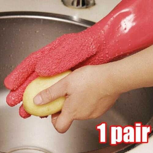 2Pcs/ One Pair Magic Quick Fruit Vegetable Processing Tools PVC Rubber Peelers Potato Gloves 302-0230