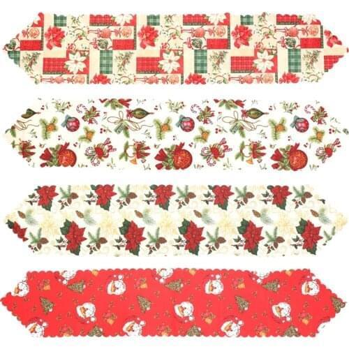 20 pcs Christmas Table Runners Mat Santa Claus Table Cloth Xmas Table Flag Decorations Dinner Home Party Decorative Supplies X2