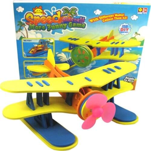 2021 New Electric Seaplane Model Science Experiment Children DIY Aircraft Assembly Educational Toy
