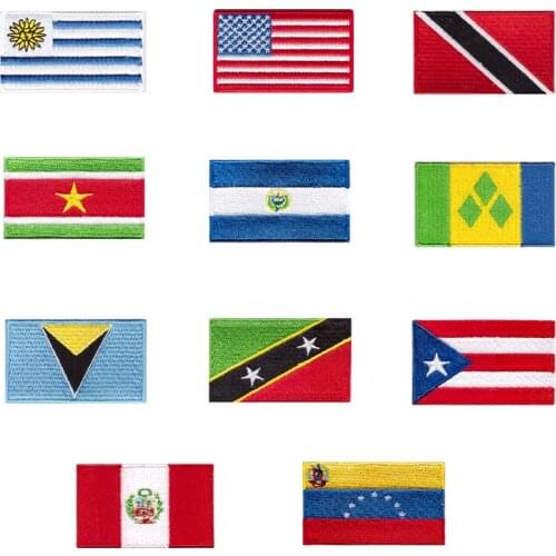 2018 full embroidered National Flag Patch DIY garment cloth with adhesive tape can be stitched and ironed