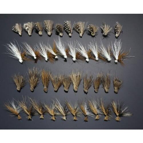 40Pcs Elk Wing Caddis Dry Flies Trout Fly Fishing Lures